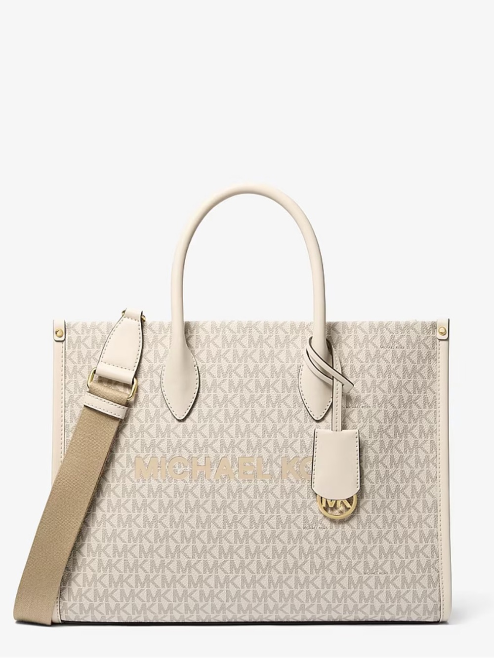 Michael Kors Mirella Medium Signature Logo Tote Shoulder Bag Crossbody - Picture 6 of 14